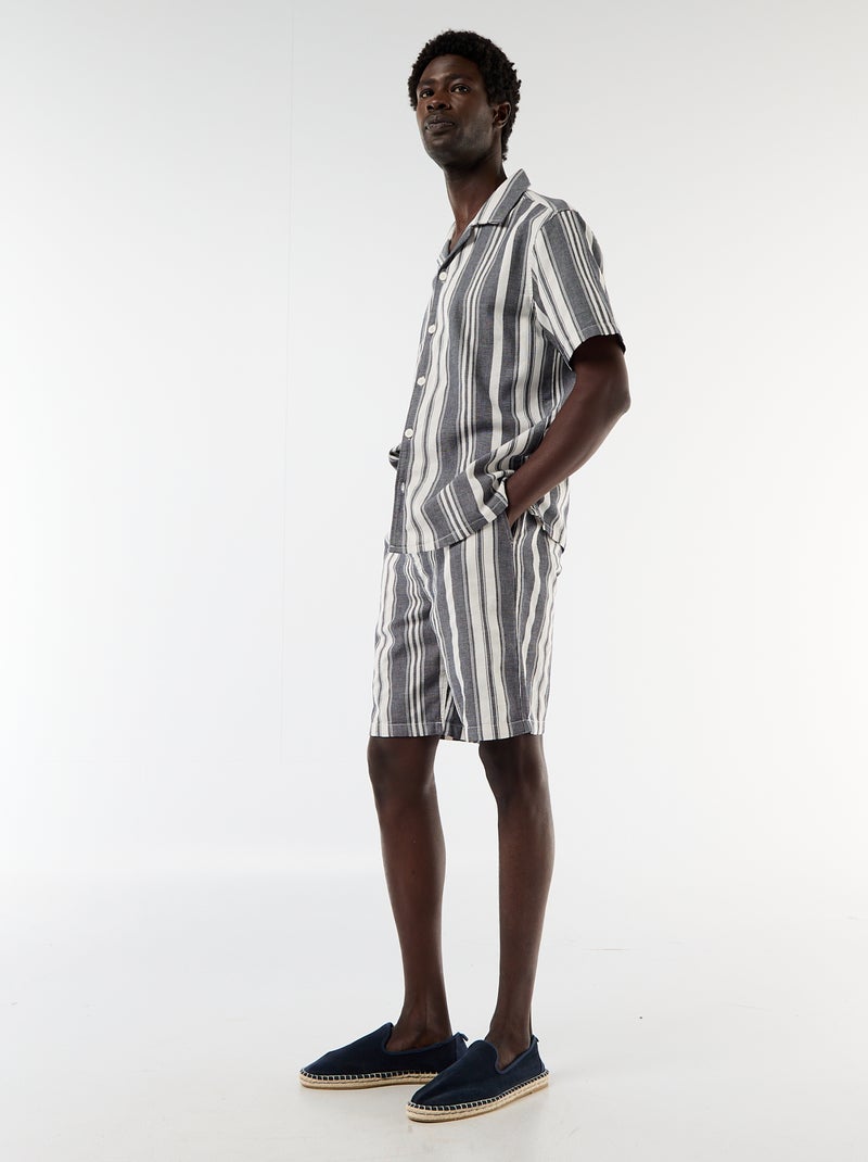 Lichte bermuda met trekkoordjes Blauw - Kiabi