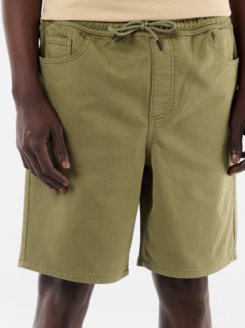 Lichte bermuda met trekkoordjes Groen - Kiabi