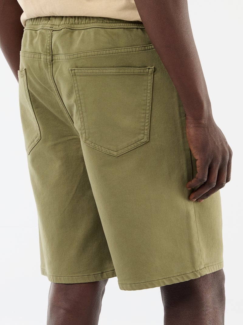 Lichte bermuda met trekkoordjes Groen - Kiabi