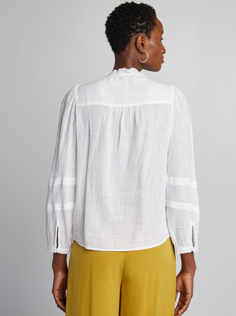 Lichte blouse met lange mouwen wit - Kiabi