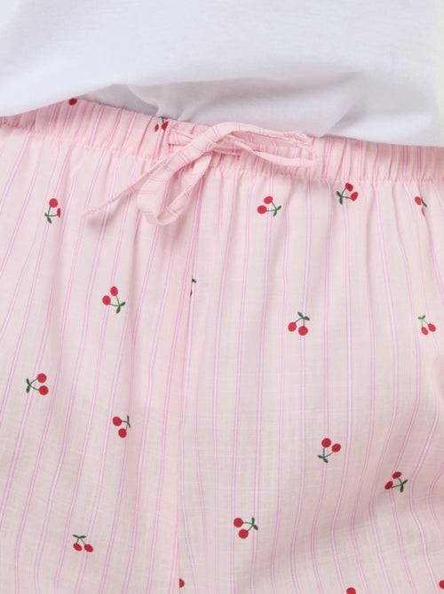 Lichte broek met strepen en kersenprint - Kiabi