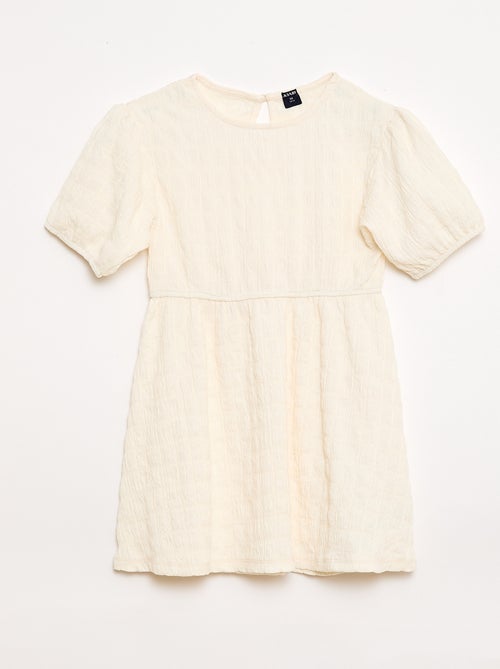 Lichte effen jurk met korte mouwen - Kiabi
