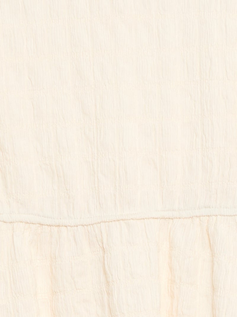 Lichte effen jurk met korte mouwen Biege - Kiabi