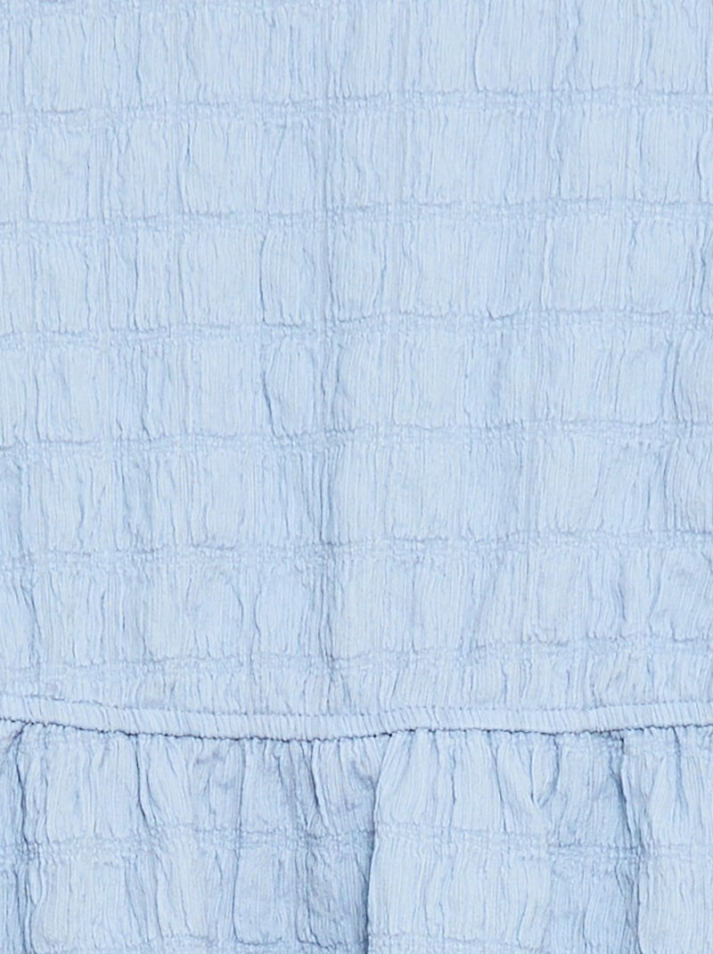 Lichte effen jurk met korte mouwen Blauw - Kiabi