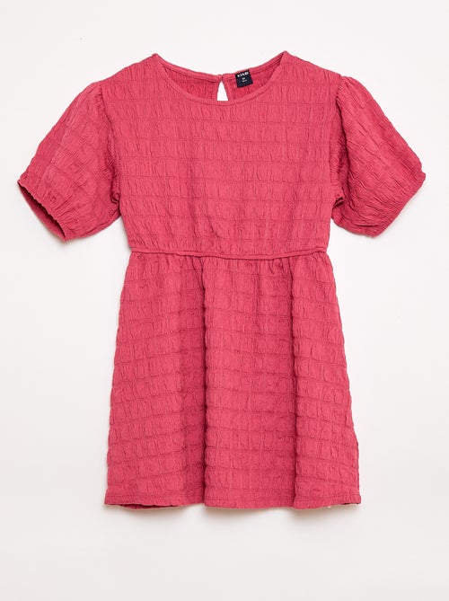 Lichte effen jurk met korte mouwen - Kiabi