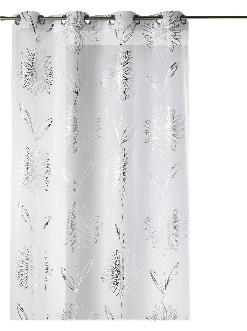 Lichte etamine voile met metallic "flower" prints Wit - Kiabi