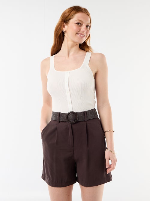 Lichte, geklede short met gespriem - Kiabi