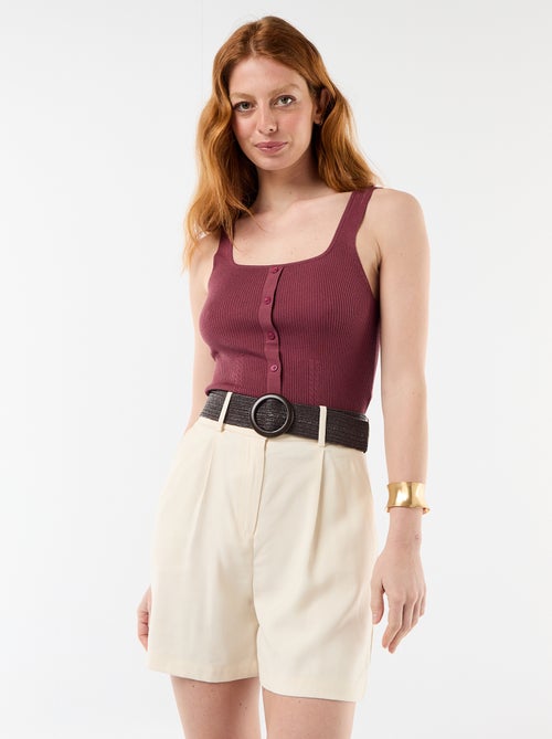 Lichte, geklede short met gespriem - Kiabi