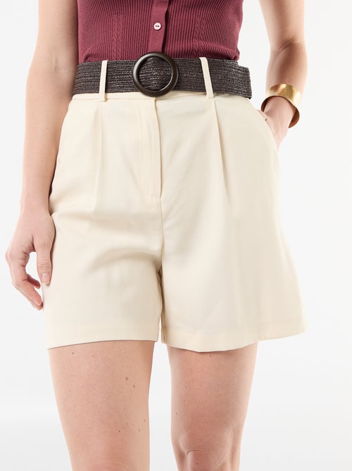 Lichte, geklede short met gespriem - Kiabi