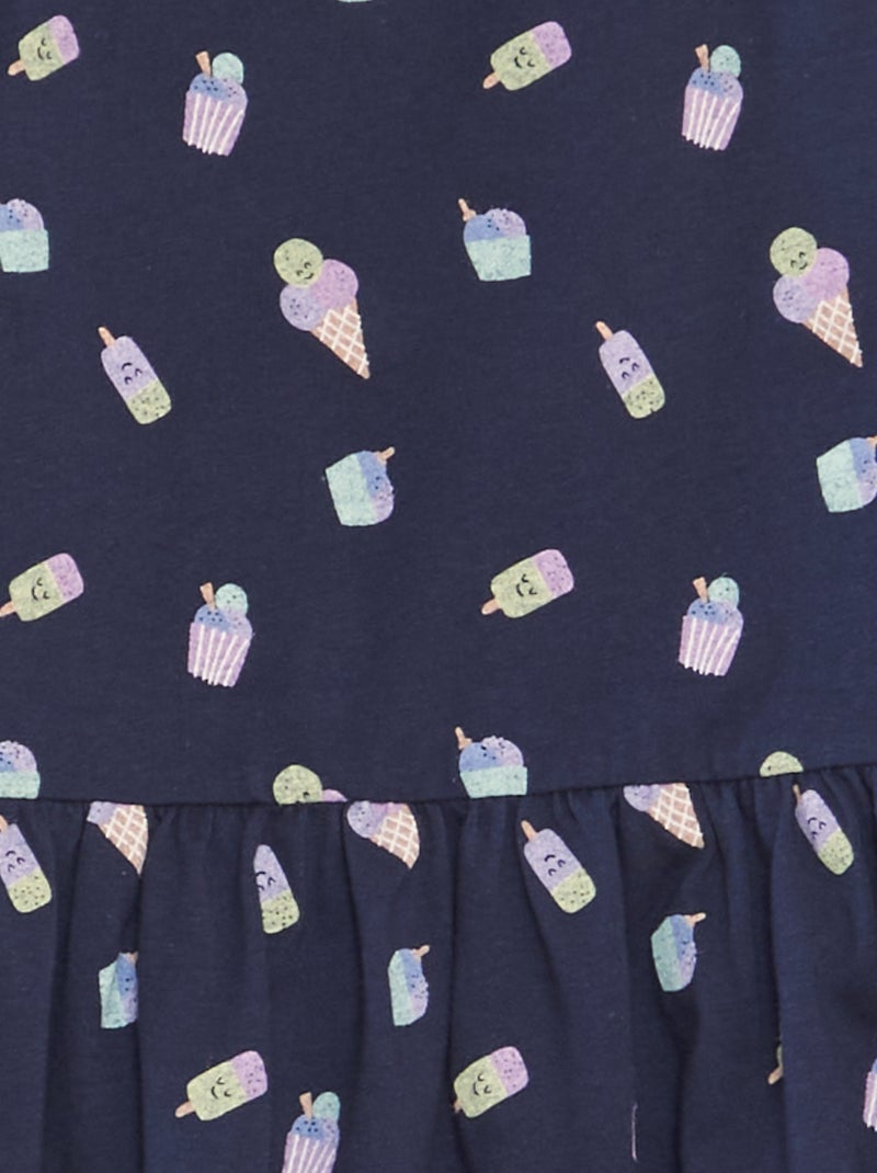 Lichte jurk met print BLAUW - Kiabi