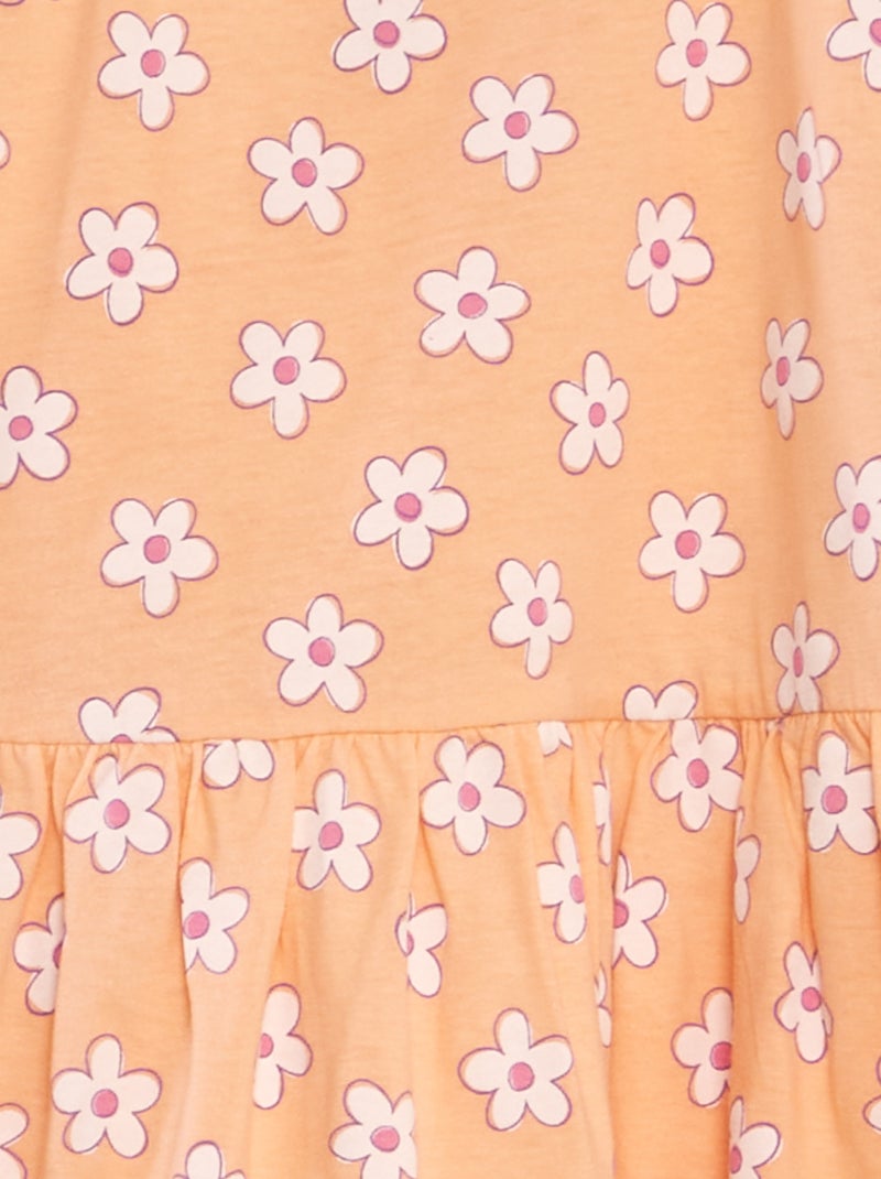 Lichte jurk met print ORANJE - Kiabi