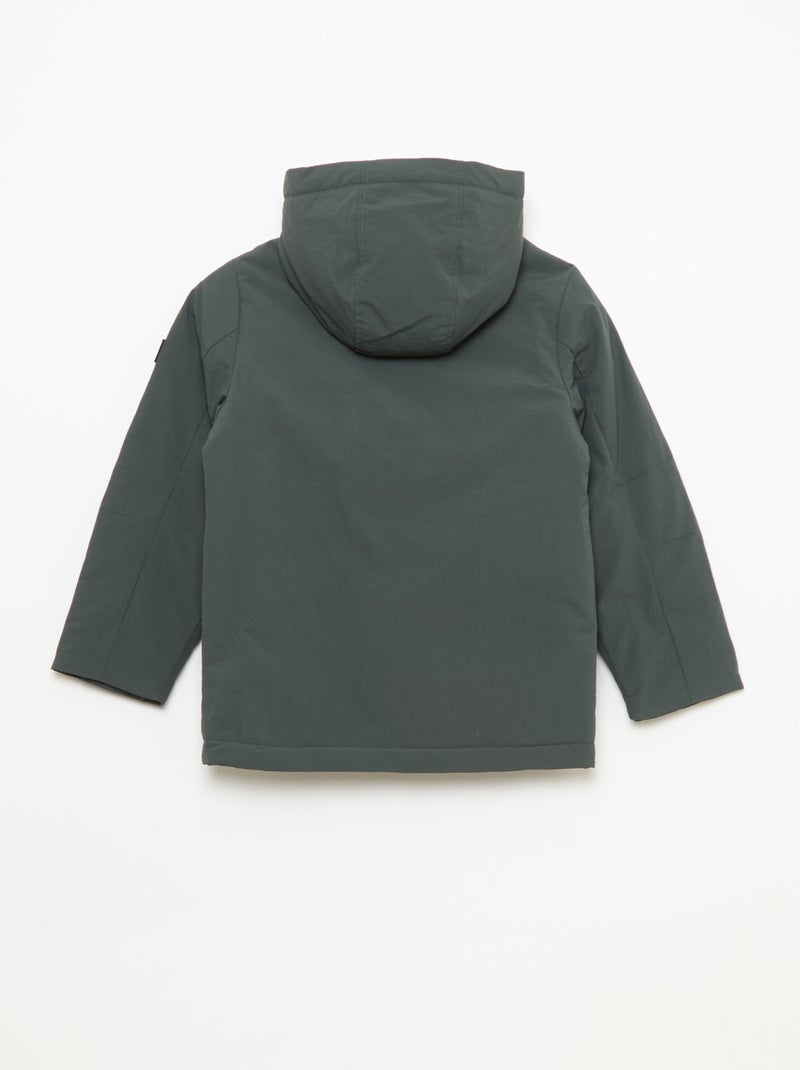 Lichte parka met kap en 2 opgestikte zakken met klep Groen - Kiabi