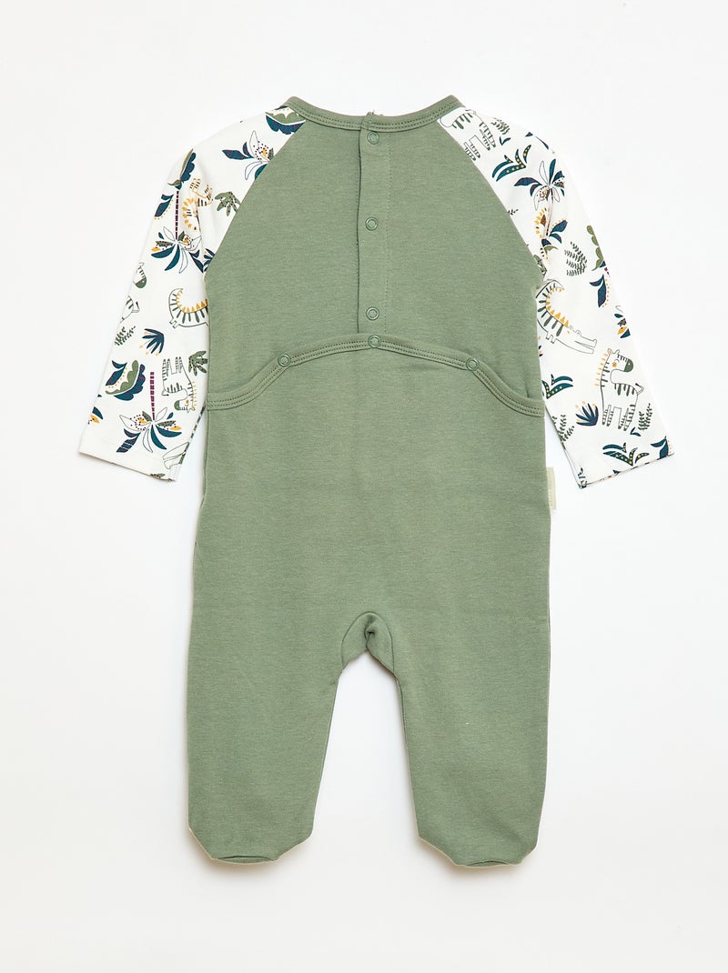 Lichte pyjama met kangoeroezak Kaki - Kiabi