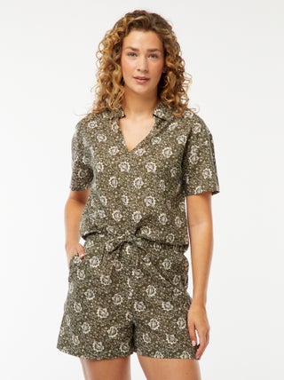 Lichte short met bloemmotiefje
