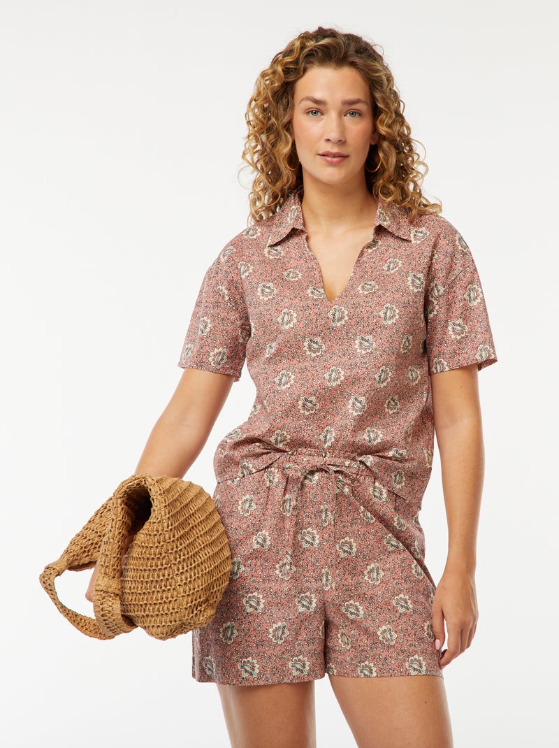 Lichte short met bloemmotiefje Rose - Kiabi