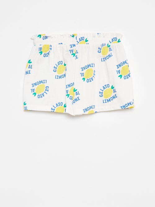 Lichte short met motiefje en strikje - Kiabi