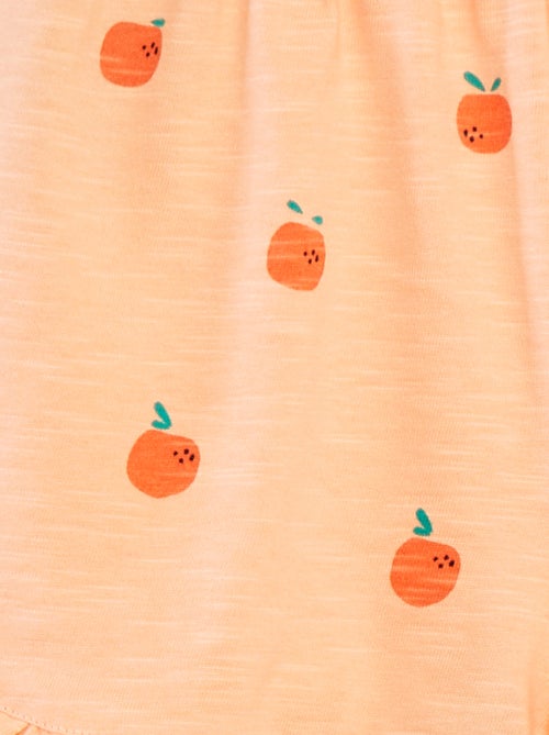 Lichte short met ruches en print - Kiabi