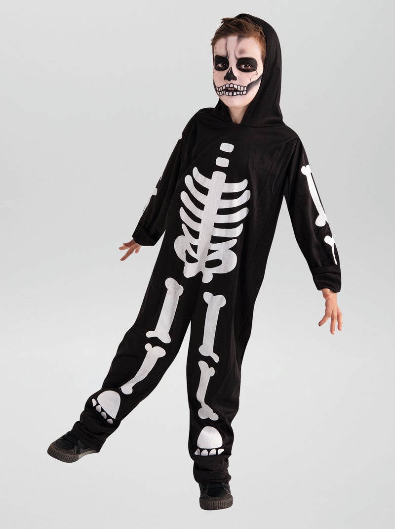 Lichtgevende skeletverkleedkleding ZWART - Kiabi
