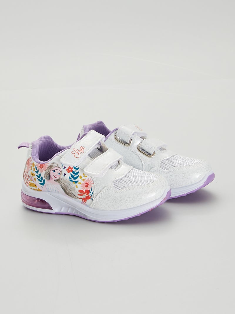 Lichtgevende sneakers met Frozen-print WIT - Kiabi