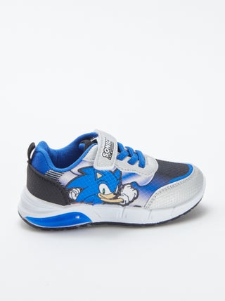 Lichtgevende sneakers met klittenband en Sonic/SEGA-print