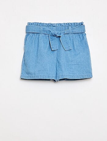 Lichtgewicht denim short met afneembare riem