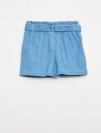 Lichtgewicht denim short met afneembare riem