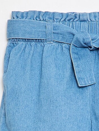Lichtgewicht denim short met afneembare riem