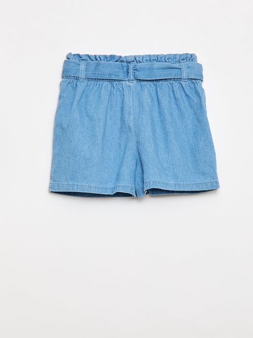 Lichtgewicht denim short met afneembare riem - Kiabi