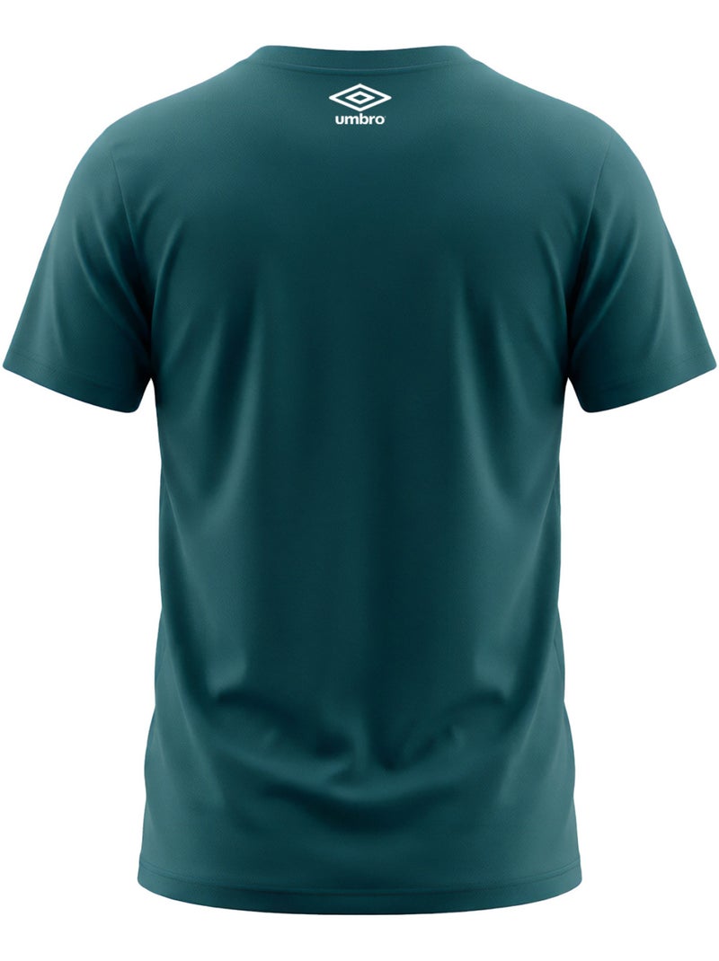 Lichtgewicht en comfortabel heren t-shirt met ronde hals en fluweelachtig logo 1224680 Groen - Kiabi
