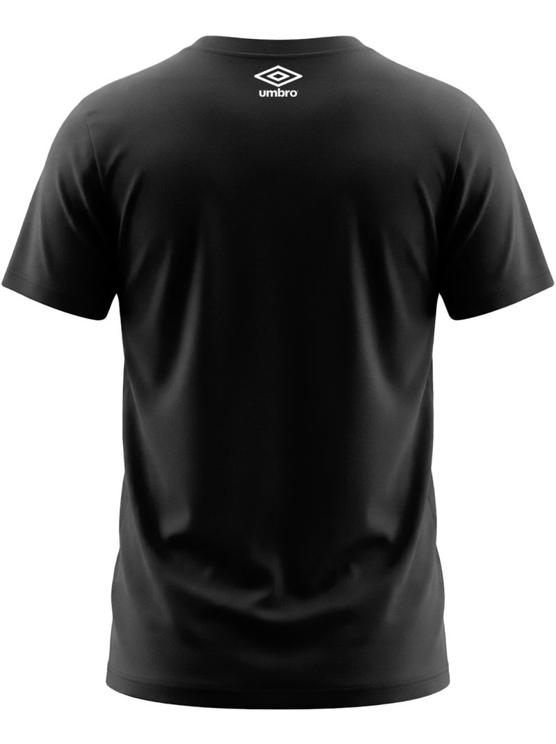 Lichtgewicht en comfortabel heren t-shirt met ronde hals en fluweelachtig logo 1224680 Zwart - Kiabi
