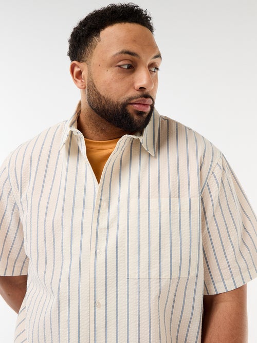 Lichtgewicht gestreept overhemd met korte mouwen - Kiabi
