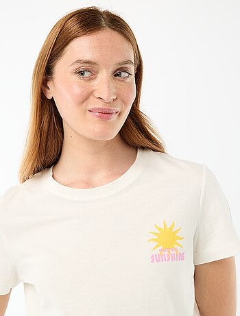 Pyjamaset top + lichte short met all-over streep