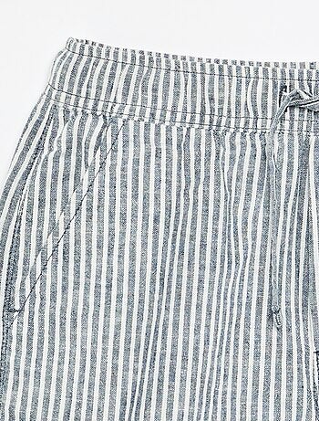 Lichtgewicht gestreepte short van linnenmix