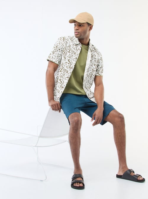 Lichtgewicht hemd met korte mouwen en print - Kiabi