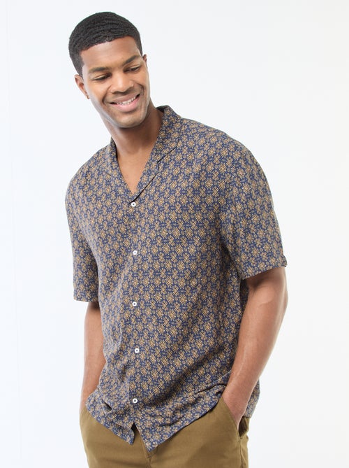 Lichtgewicht overhemd met korte mouwen en motief - Kiabi