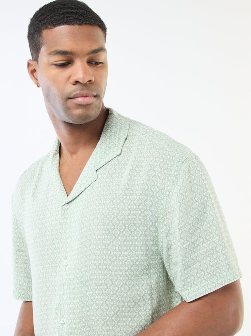 Lichtgewicht overhemd met korte mouwen en motief - Kiabi