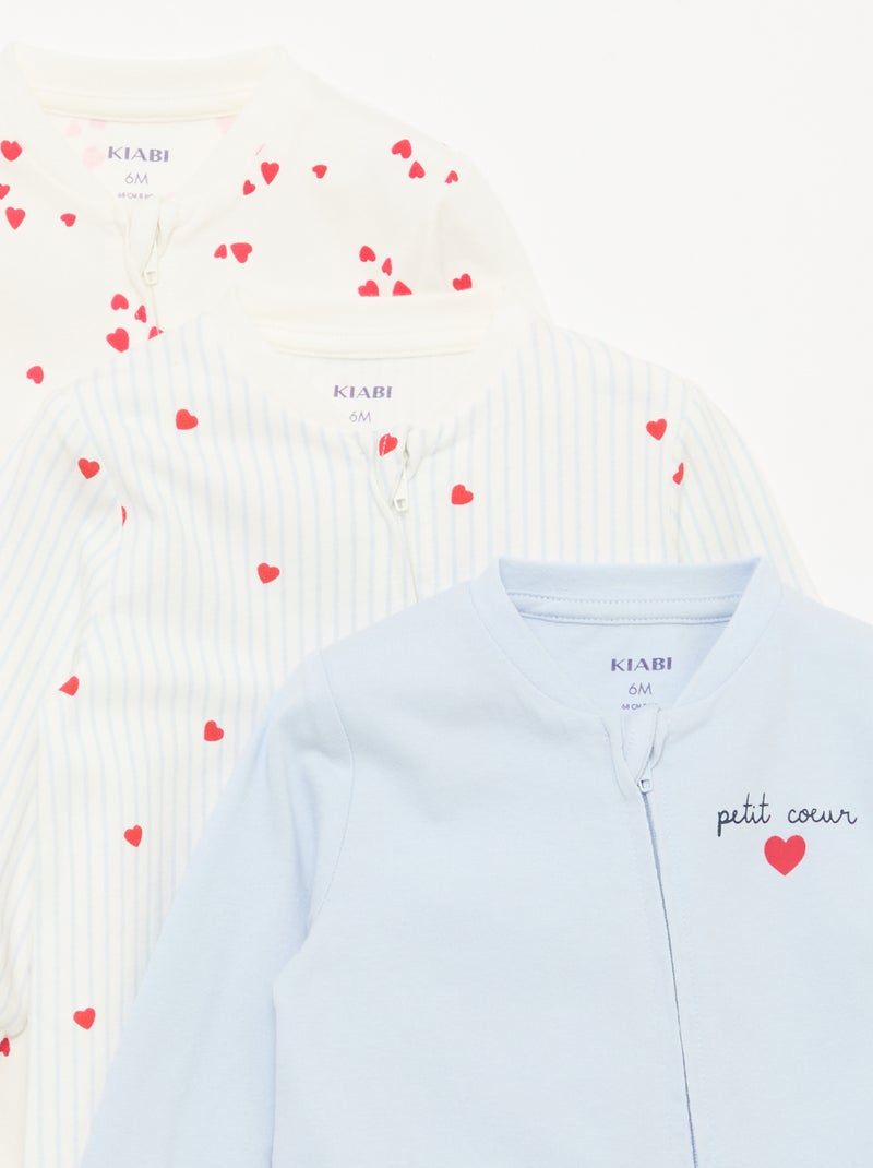 Lichtgewicht ribpyjama zonder voetjes Blauw - Kiabi