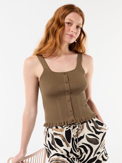 Lichtgewicht short met 2 zakken van linnenmix - Kiabi