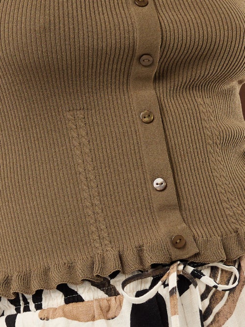 Lichtgewicht short met 2 zakken van linnenmix - Kiabi