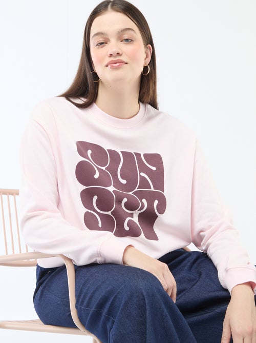 Lichtgewicht sweater van French Terry met opschrift - Kiabi