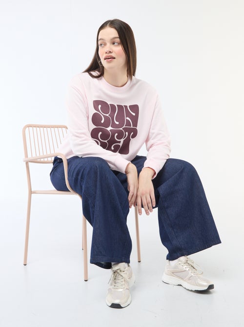 Lichtgewicht sweater van French Terry met opschrift - Kiabi