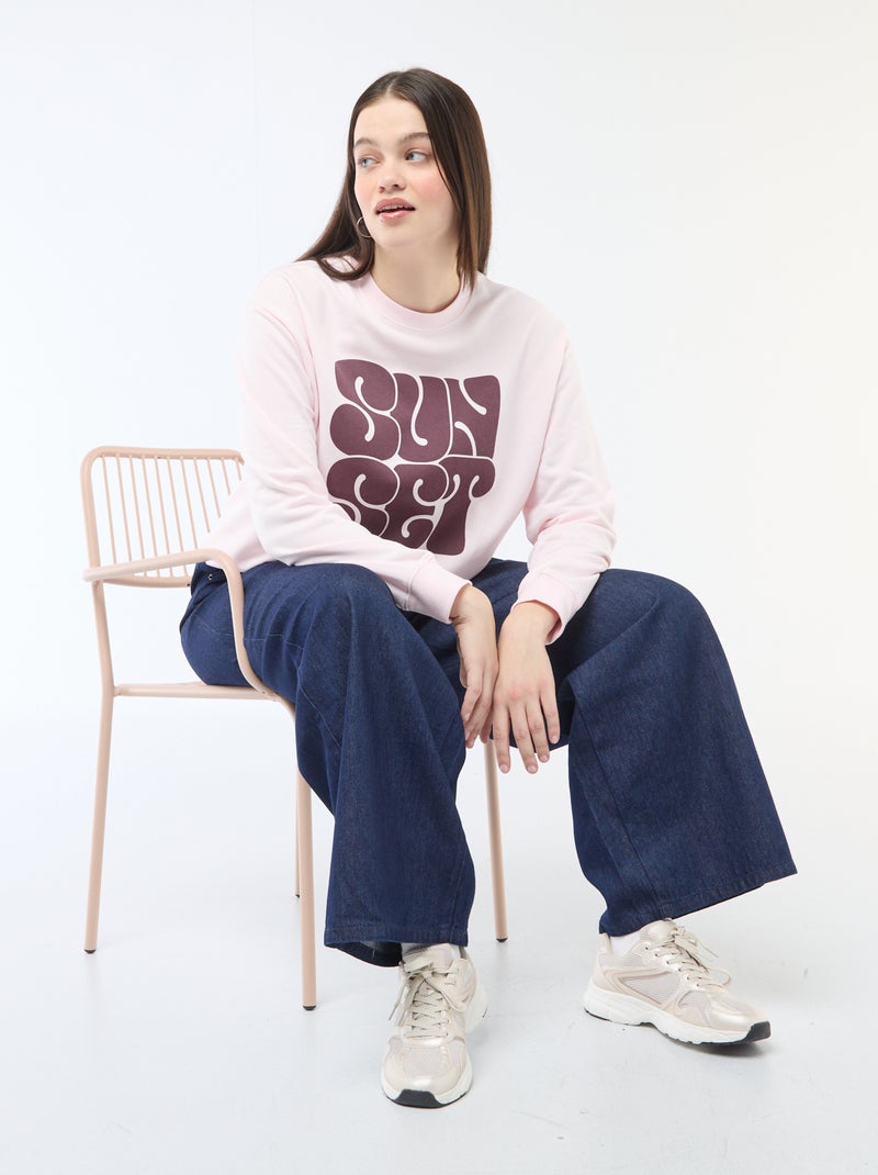 Lichtgewicht sweater van French Terry met opschrift Rose - Kiabi