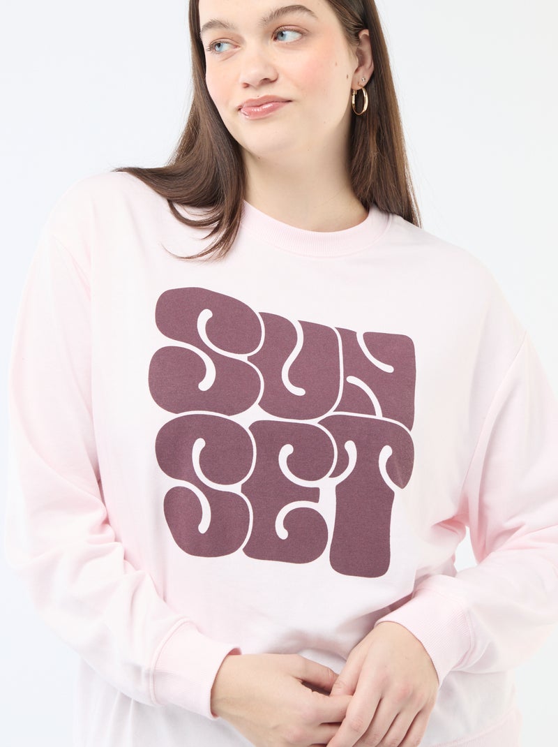 Lichtgewicht sweater van French Terry met opschrift Rose - Kiabi