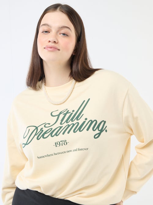 Lichtgewicht sweater van French Terry met opschrift - Kiabi