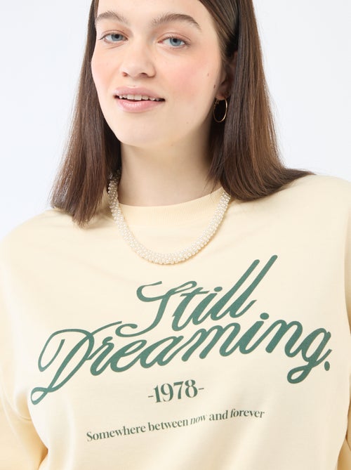 Lichtgewicht sweater van French Terry met opschrift - Kiabi