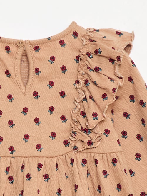 Lichtje jurk met lange mouwen en motiefje - Kiabi