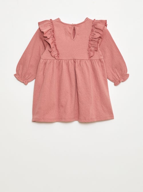 Lichtje jurk met lange mouwen en motiefje - Kiabi