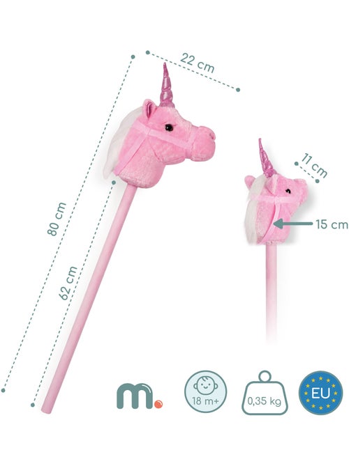 Licorne à bâton hobby horse peluche douce mamabrum dès 18 mois 80 cm - Kiabi Licorne à bâton hobby horse peluche douce mamabrum dès 18 mois 80 cm - Kiabi