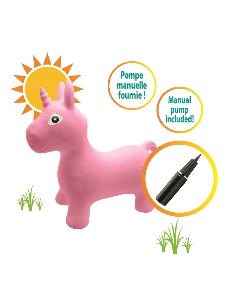 Licorne sauteuse gonflable avec housse en peluche Blanc - Kiabi