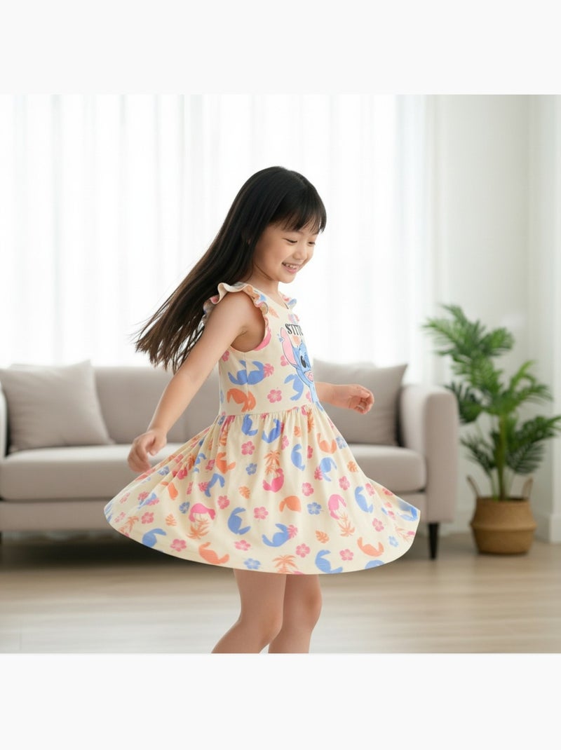 Lilo & Stitch - Jurk Lilo en Stitch meisje Oranje - Kiabi